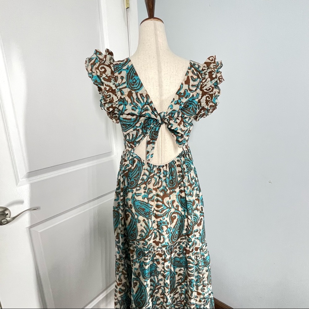 House of Harlow 1960 Teal Brown open back dress size XS NWT - Picture 13 of 15